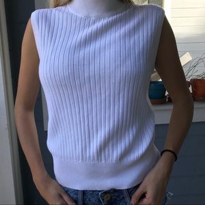 White ribbed cotton Turtleneck!